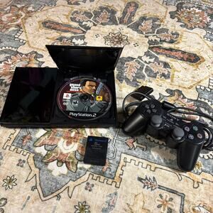 Sony PS2 Slim Console (SCPH-9001) W/Controller+ Memory Card and GTA
